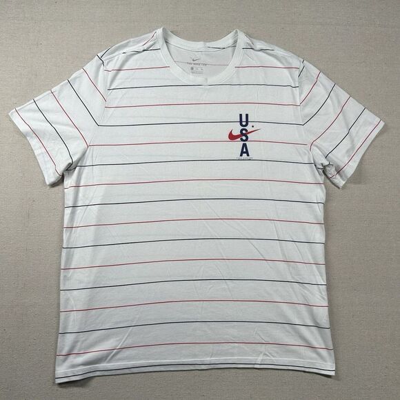 The Nike Tee Shirt Mens 2xl USA Team America Striped Patriotic‎ Olympics Soccer - Picture 1 of 11